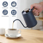 Gooseneck Pour Over Kettle, 600ml/20oz Coffee Kettle, 304 Stainless Steel Hand Drip Coffee Tea Pot with Long Narrow Spout for Home Brewing Coffee (Blue) - Image 6