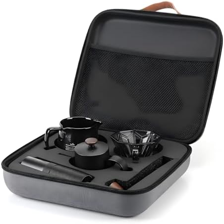 Pour Over Coffee Maker Set,All in One Travel Coffee Kit with Manual Burr Grinder, Stainless Steel Mug & Reusable Filter - Complete Coffee Dripper Set for Camping, Hiking & Office by Unknown
