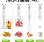 Immersion Blender Handheld 5 in 1 Hand Blender, 1000W Hand Mixer Stick, BPA-Free 12 Speed Handheld Blender with Mixing Beaker, Chopper, Whisk and Milk Frother for Soup, Sauce, Baby Food (White) - Image 3