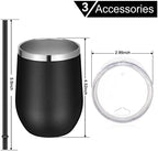 VEGOND Wine Tumblers Bulk 6 Pack, 12oz Stainless Steel Stemless Wine Glass with Lids and Straws, Double Wall Vacuum Insulated Tumbler Cup, Coffee Mug for Cold Hot Drinks - Image 6
