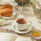 Sweese 2.5 Ounce Espresso Cups Set of 4, Porcelain Stackable Coffee Cups with Saucers and Metal Stand, Earthy Spectrum - Image 4