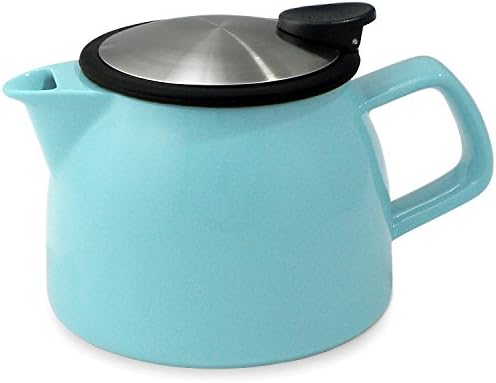 FORLIFE Bell Ceramic Teapot with Basket Infuser 16-Ounce/470ml, Turquoise by Unknown