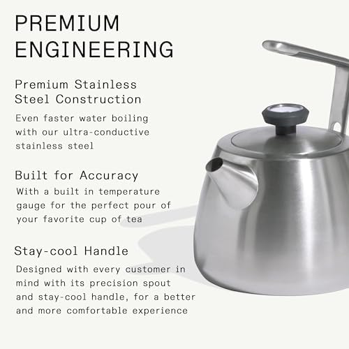 Made In Cookware - 2 QT Kettle - Stainless Steel - With Built-In Temperature Gauge - Includes Handle Sleeve - Induction Compatible - Image 4