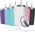 6 Pack 20 oz Stainless Steel Insulated Tumbler with Straw and Lid, Double Wall Travel Coffee Mug Vacuum Insulated Bulk Tumbler, Suitable for Vehicle Cup Holders(Assorted Colors) by Deitybless