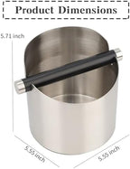 Italian Espresso Tapping Box, Stainless Steel Coffee Grinding Tapping Box, With Detachable Tapping Rod And Anti Slip Rubber Base (Silver) - Image 3