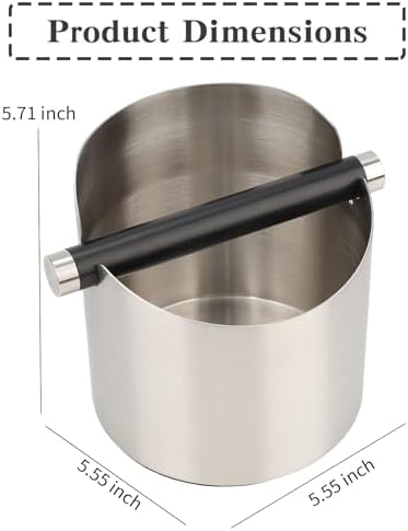Italian Espresso Tapping Box, Stainless Steel Coffee Grinding Tapping Box, With Detachable Tapping Rod And Anti Slip Rubber Base (Silver) - Image 3