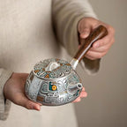 Tea Pots For Loose Tea Sterling Silver Side-handled Teapot, Fair Cup Kung Fu Tea Set, Gilt Silver Health-preserving Anti-scalding Teapot Tea Infuser Pot - Image 3