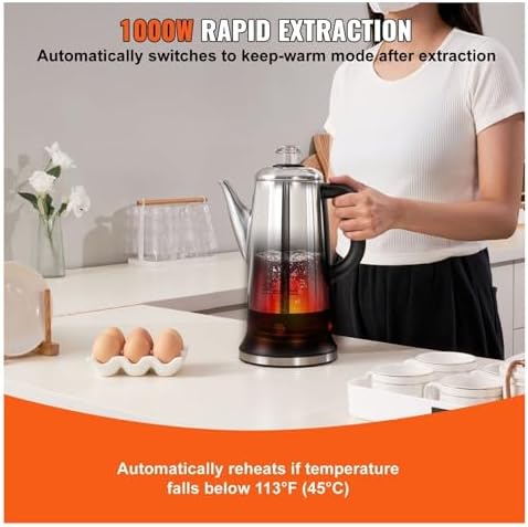 12 Cup Stainless Steel Electric Coffee Percolator Silver Quick Brew - Image 3