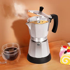 Electric Moka Pot, 3 or 6 Cup Espresso Coffee Maker, Silver - Image 6