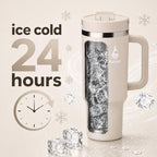 Farsea 40oz Insulated Stainless Steel Travel Tumbler with Handle & Straw - Image 6