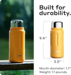 BOBBER 26 oz Stainless Steel Thermo Flask with Removable Tea Infuser – BPA-Free, Dishwasher Safe, Leak-Proof Vacuum Insulated Water Bottle – Keeps Drinks Hot for 28 Hours (Orange) - Image 6
