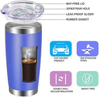 VEGOND 20oz Tumbler with Lid and Straw Stainless Steel Tumbler Cup Bulk Vacuum Insulated Double Wall Travel Coffee Mug Powder Coated Coffee Cup, Blue, 6 Pack - Image 2