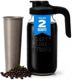 County Line Kitchen 64oz Cold Brew Coffee Maker with Leak Proof Lid - Black by CountyLineKitchen