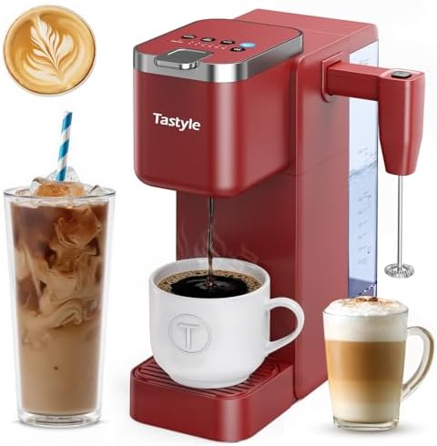 Tastyle Single Serve Coffee Maker with Built-in Detachable Milk Frother by Tastyle
