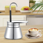 Stainless Steel Moka Pot for Espresso, Single Spout Stovetop Coffee Maker, Italian Caffettiera for Rich Flavor - Image 2