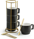 Miamolo Halloween Stackable Coffee Mugs with Stand Set of 4, Space-saving by Miamolo