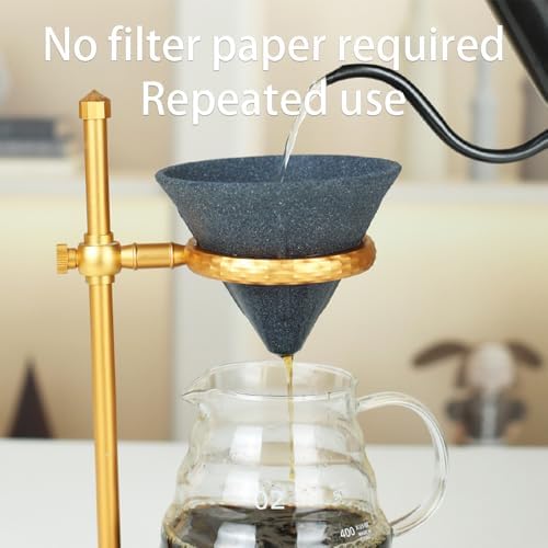 Microporous Ceramic Coffee Filter, Handmade Drip Cup No Paper Needed Reusable for Tea and(Filter cup and pot) - Image 2