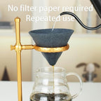 Microporous Ceramic Coffee Filter, Handmade Drip Cup No Paper Needed Reusable for Tea and(Filter cup and pot) - Image 2
