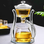 Lazy Kungfu Teapot Glass Semi-automatic Tea Maker Suction Automatic Water Brewing Teapot Office Flower Glass Tea Set - Image 3