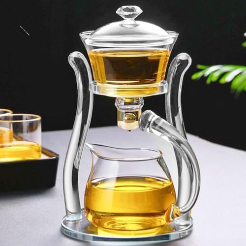 Lazy Kungfu Teapot Glass Semi-automatic Tea Maker Suction Automatic Water Brewing Teapot Office Flower Glass Tea Set - Image 3