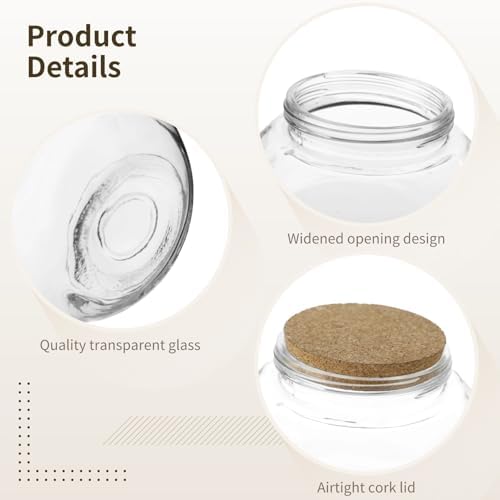 2 Pcs Glass Cookie Jars, 71 oz Wide Mouth Food Storage Canisters, Vacuum-sealed Cork Lids, Large Candy Jar for Kitchen Pantry, Marker and Labels Included, for Coffee, Tea, Flour, Beans - Image 3