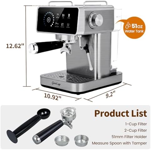 Touchscreen Espresso Machines with Timer, 51oz Water Tank, 20 Bar - Image 5