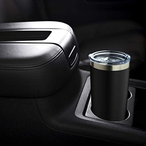 COMOOO 20oz/8Pack Black Tumbler Double Wall Vacuum Insulated Coffee Travel Mug Stainless Steel Tumbler with Lid and Straw Coffee Cup for Cold Drinks & Hot Beverage, Home and Outdoor (Black, 8 Pack) - Image 5