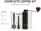 Manual Coffee Grinder – Foldable Stainless Steel Handle with Wooden Knob, 38mm Conical Burr, Adjustable Grind for Espresso to French Press, Portable Hand Grinder for Home & Travel - Image 2