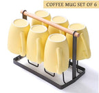 Coffee Mugs Set of 6, 12oz Yellow Ceramic Coffee Mugs Cups with Handle - Image 7
