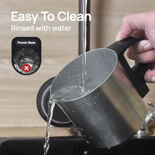 4-in-1 Milk Frother - Electric Steamer, Automatic Warm & Cold Cappuccino Foam Maker, 12.5oz Milk Warmer for Latte, Macchiato, Stainless Steel - Image 6