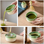 2/4/5pcs Matcha Green Set, Ceramic Spout Bowl, Breakfast And Latte Making Tool(2pcs) - Image 5