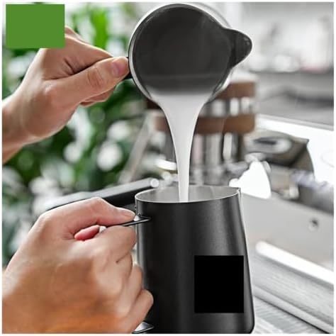 350/450/600ml Milk Steaming Frothing Pitcher Stainless Steel Milk Jug Pull Flower Cup for Espresso Coffee(450ml Black) - Image 4