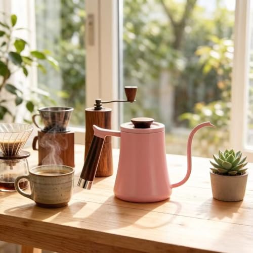 Gooseneck Kettle, Pink, 16oz, Stainless Steel Pour Over Coffee Maker - Image 3