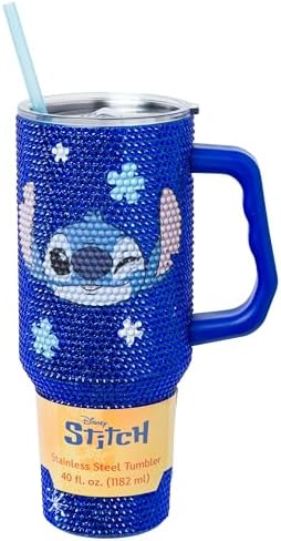 Silver Buffalo Lilo and Stitch Wink Face, Stainless Steel Tumbler, 40oz by SilverBuffalo
