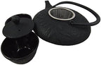 Ebros Gift Japanese Symbol Of Prosperity Evergreen Bamboo Forest Heavy Duty Cast Iron Tea Pot Set With Base Trivet and Cups Set Serves 2 Home And Kitchen Decor Accent Housewarming Gift (Black) - Image 5