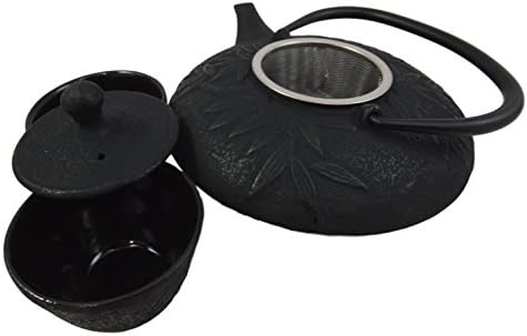 Ebros Gift Japanese Symbol Of Prosperity Evergreen Bamboo Forest Heavy Duty Cast Iron Tea Pot Set With Base Trivet and Cups Set Serves 2 Home And Kitchen Decor Accent Housewarming Gift (Black) - Image 5