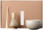 Matcha Tea Set with Whisk Bowl Spoon Holder, Japanese Traditional Manual Kit Style1 by Wedhapy