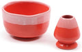 BambooMN Brand - Matcha Ceramic Set - Matcha Bowl and Whisk Holder - 10 Sets Coral by BambooMN