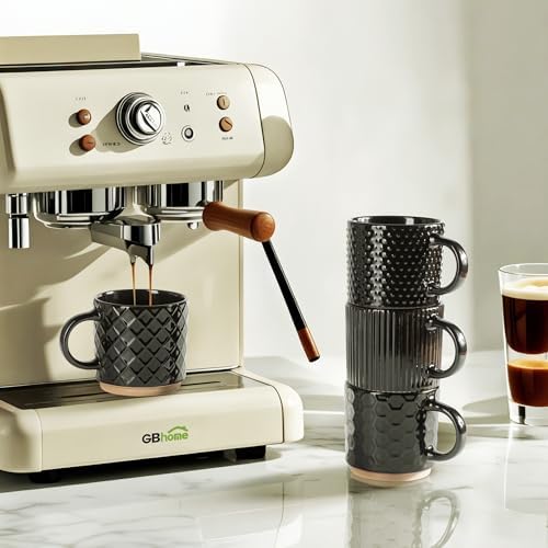 GBhome 6 OZ Coffee Mugs with Saucer and Stand, Ceramic Espresso Coffee Cup - Image 2