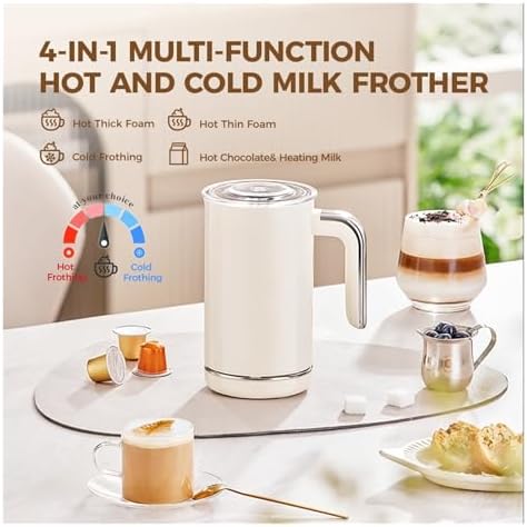 Compatible For 4in1 Milk Frother Frothing Foamer Chocolate Mixer Cold/Hot Latte Cappuccino Automatic foam milk(EU) - Image 2