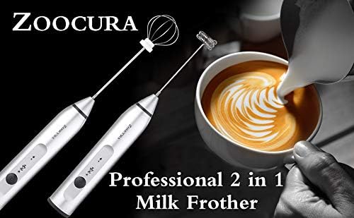 Zoocura Electric Whisk Milk Frother with 2 Whisks, Handheld Foam Maker For Coffee, Latte, Cappuccino, Hot Chocolate, Durable Drink Mixer - Image 2