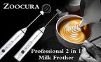 Zoocura Electric Whisk Milk Frother with 2 Whisks, Handheld Foam Maker For Coffee, Latte, Cappuccino, Hot Chocolate, Durable Drink Mixer - Image 2