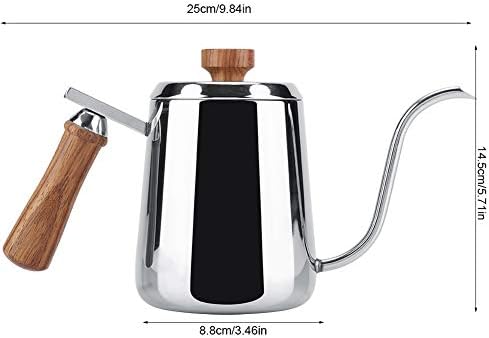 Gooseneck Kettle, Pour over Coffee Kettle Tea Pot for Stove Top Stainless Steel Wooden Handle Drip Coffee Pot Long Gooseneck Spout (600ml) - Image 4