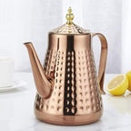 SANQIAHOME 1.8L(60oz) Stainless Steel Hammer Patterned Teapot With Removeable Infuser,Loose leaf cover,Copper - Image 6