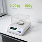 Analytical Balance 500g 0.001g High Precision Scale with Windshield - Image 2