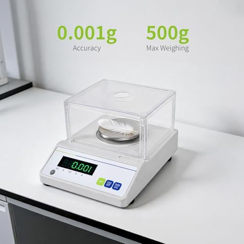 Analytical Balance 500g 0.001g High Precision Scale with Windshield - Image 2