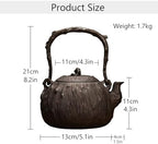 Cast Iron Teapot, Stovetop Safe Tea Kettle With handle, Asian Style Handmade Tea Pot For Home Camping Outdoor Use(1.2L, BlackB) - Image 7