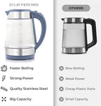 Zulay Kitchen Fast Boiling Electric Water Kettle - 1.7L, 1500W, Auto Shut-Off for Overboil & Boil Dry Protection, Cool-Touch Handle, 360° Base - Rapid Teapot Boiler For Coffee & Tea - Blue - Image 4
