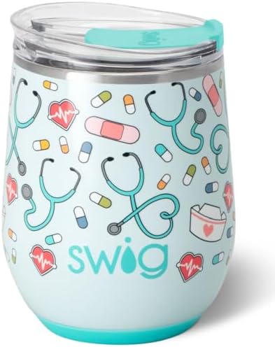 Swig Life 12oz Insulated Wine Tumbler with Lid, Scrub Life by SwigLife