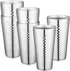 Beasea Stainless Steel Cups 19 oz, 6 Pack Large 18.6oz 550ml Stainless Steel Drinking Cups Water Tumbler Stackable Double Wall Insulated Individual Metal Pint Glasses Tin for Home Party Camping by Beasea